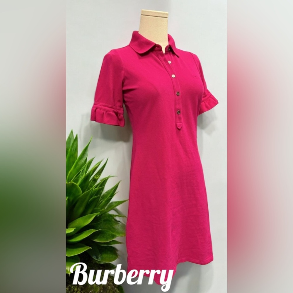 BURBERRY Women’s Polo Shirt Tennis Dress Pink xs PTP 17”